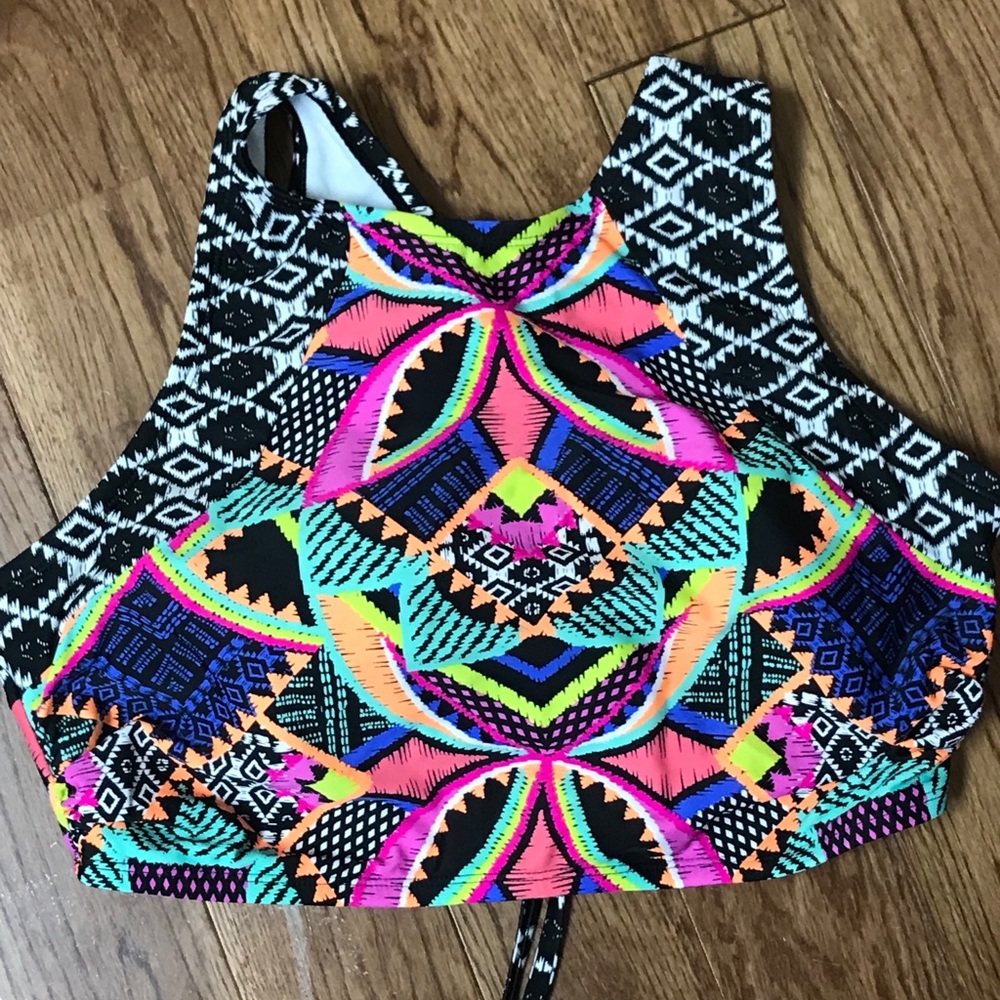 High Top colorful bathing suit top